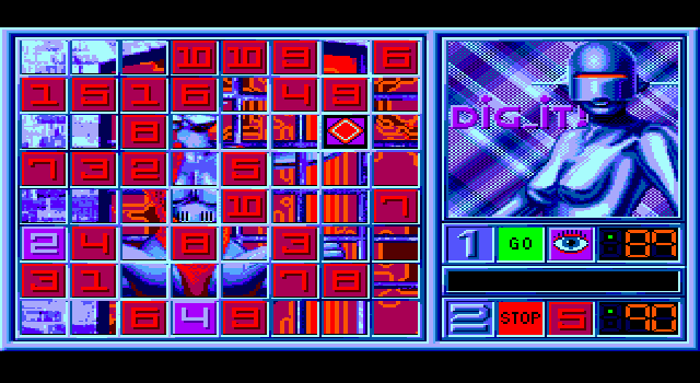 Blue Angel 69 IBM PC/Compatibles Screenshot: There are a lot of red tiles left; both players will lose points!