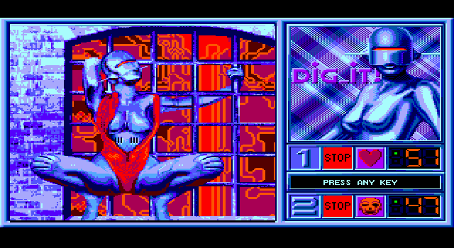 Blue Angel 69 IBM PC/Compatibles Screenshot: Round complete, here's the full image for winning!