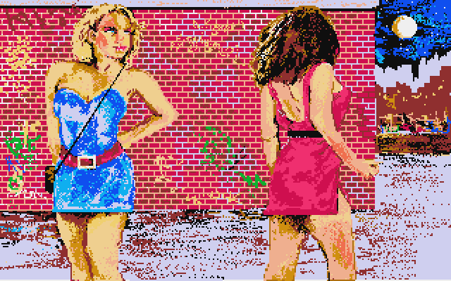 Twilight's Ransom Atari ST Screenshot: Visiting a shady part of town...