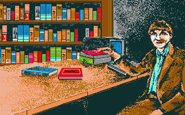 Twilight's Ransom Atari ST Screenshot: Visiting the library.