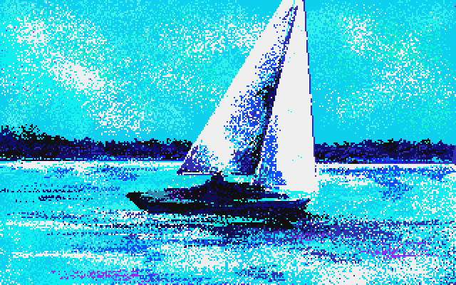 Twilight's Ransom Atari ST Screenshot: Let's use this boat to escape...