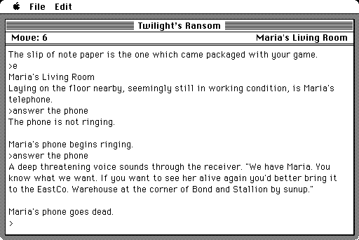 Twilight's Ransom Macintosh Screenshot: Maria has been captured!