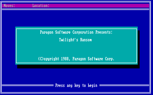 Twilight's Ransom IBM PC/Compatibles Screenshot: Ready to begin the game?