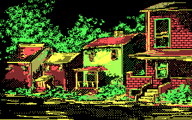 Twilight's Ransom IBM PC/Compatibles Screenshot: Exploring a nice part of town...