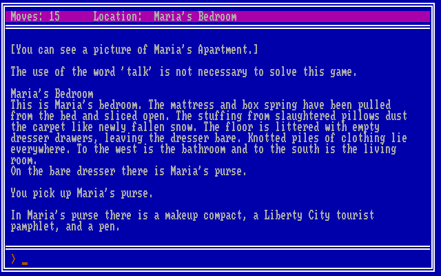 Twilight's Ransom IBM PC/Compatibles Screenshot: Searching for more clues...