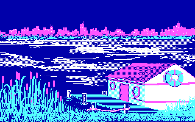 Twilight's Ransom IBM PC/Compatibles Screenshot: Arrived at a boathouse...