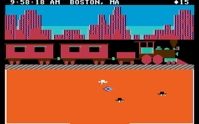 Agent USA IBM PC/Compatibles Screenshot: Time to leave Boston, here's my train...