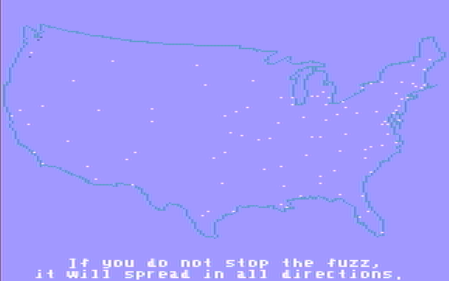 Agent USA IBM PC/Compatibles Screenshot: Only you can stop the FuzzBomb!