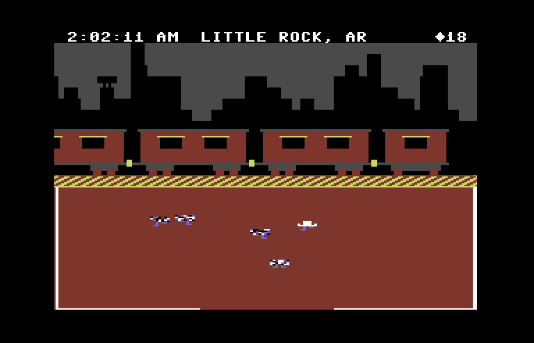 Agent USA Commodore 64 Screenshot: Here are some fuzzbodies! I'm on the right track...