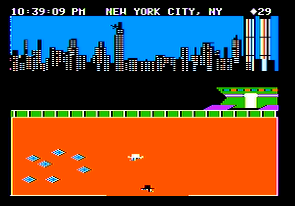 Agent USA Apple II Screenshot: Growing crystals in New York.