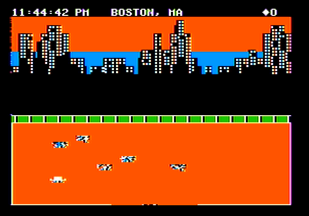 Agent USA Apple II Screenshot: I'm out of crystals, and the fuzz bodies have me trapped!