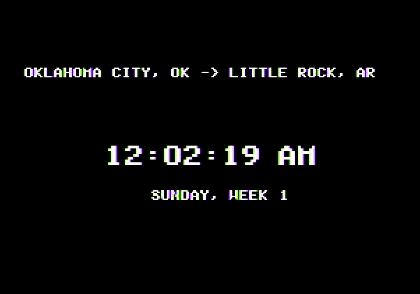 Agent USA Apple II Screenshot: Time passes when traveling...