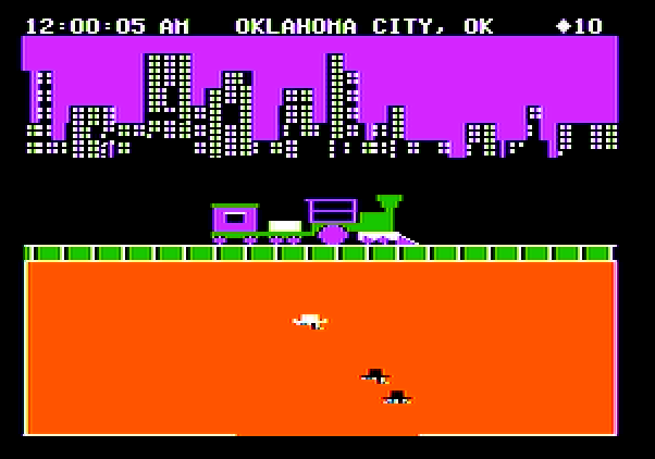 Agent USA Apple II Screenshot: Game start.