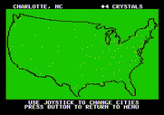 Agent USA for Apple II - Use the map to help identify cities...