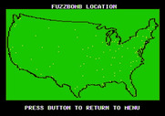 Agent USA for Apple II - The map helps you navigate and identify the fuzz menace locations...
