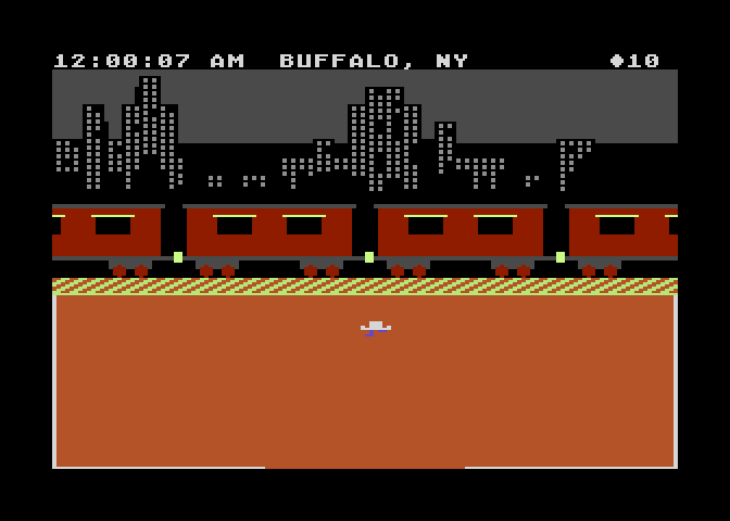 Agent USA Atari 8-bit Screenshot: Game start.