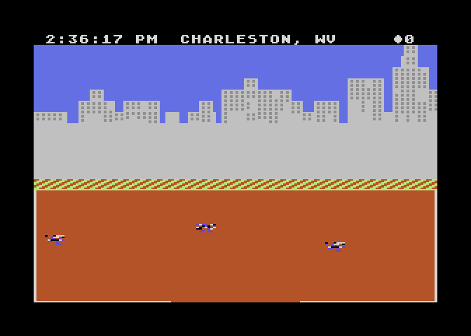Agent USA Atari 8-bit Screenshot: I've been turned to fuzz!