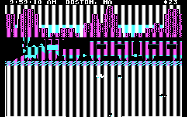 Agent USA IBM PC/Compatibles Screenshot: In boston, here comes my train...