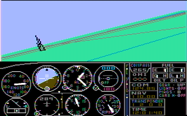 Microsoft Flight Simulator (v1) IBM PC/Compatibles Screenshot: Exploring the area a bit...