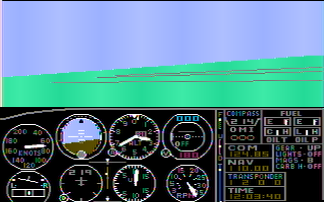 Microsoft Flight Simulator (v1) IBM PC/Compatibles Screenshot: Scenary is often minimal in early Flight Simulators.