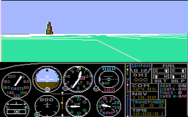 Microsoft Flight Simulator (v1) IBM PC/Compatibles Screenshot: Game start.