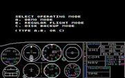 Microsoft Flight Simulator (v1) for IBM PC/Compatibles - Select operation mode.