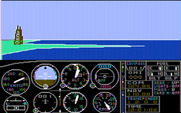 Microsoft Flight Simulator (v1) for IBM PC/Compatibles - Flying over water...