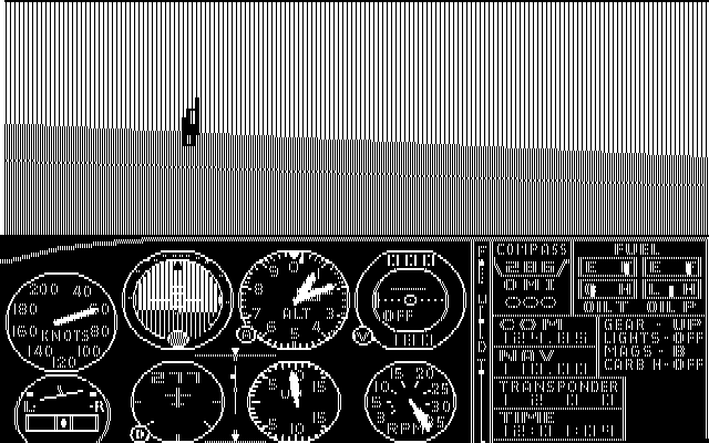 Microsoft Flight Simulator (v1) IBM PC/Compatibles Screenshot: Flying around...