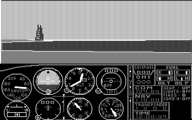 Microsoft Flight Simulator (v1) IBM PC/Compatibles Screenshot: Taking off...