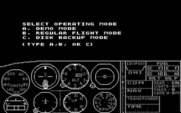 Microsoft Flight Simulator (v1) for IBM PC/Compatibles - Select operating mode.