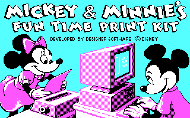 Mickey & Minnie's Fun Time Print Kit IBM PC/Compatibles Screenshot: Title screen.