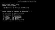 Corporate Raider: The Pirate of Wall St. for IBM PC/Compatibles - Game start; first, setup your profile.