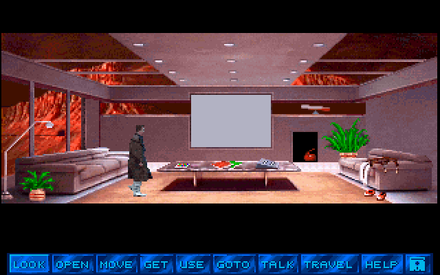 Martian Memorandum IBM PC/Compatibles Screenshot: Searching a rather nice appartment...