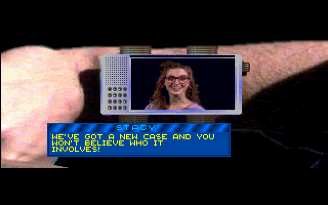 Martian Memorandum IBM PC/Compatibles Screenshot: Talking with stacy on your comlink.