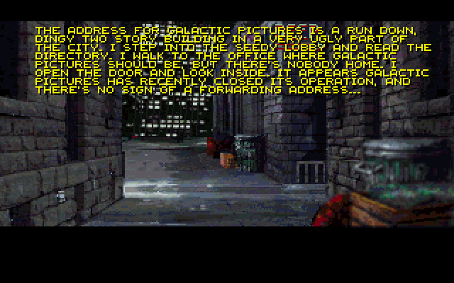 Martian Memorandum IBM PC/Compatibles Screenshot: An overview of the location you arrived at.