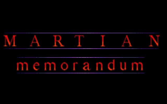 Martian Memorandum IBM PC/Compatibles Screenshot: Title screen.