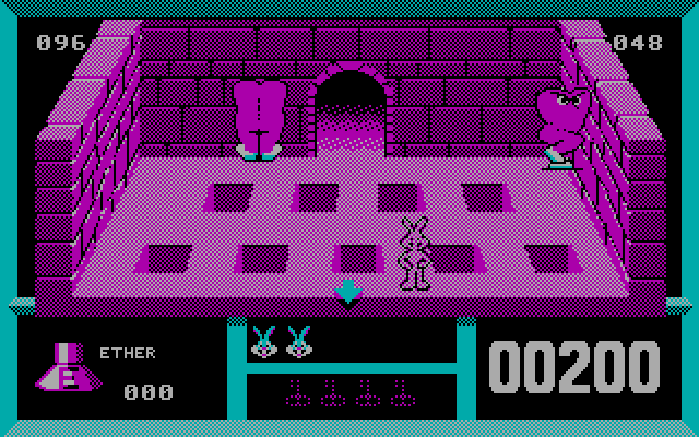 Bugs Bunny Hare-Brained Adventure, The IBM PC/Compatibles Screenshot: Bugs drank an invisibility potion.