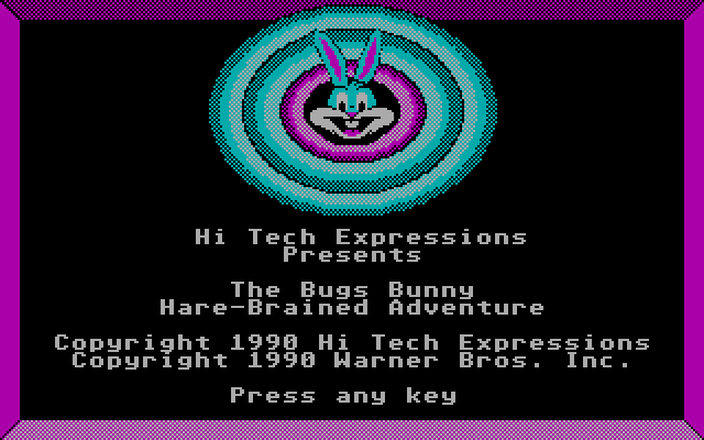 Bugs Bunny Hare-Brained Adventure, The IBM PC/Compatibles Screenshot: Title screen.