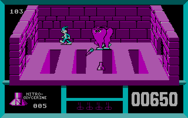 Bugs Bunny Hare-Brained Adventure, The IBM PC/Compatibles Screenshot: Multiple creatures pursue Bugs...