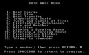 House-a-Fire! for IBM PC/Compatibles - The database menu.