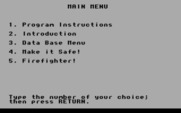 House-a-Fire! for IBM PC/Compatibles - The main menu.