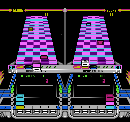 Klax NES / Famicom Screenshot: Starting a two player game.