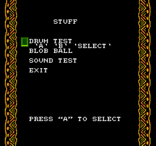 Klax NES / Famicom Screenshot: The "Stuff" menu.