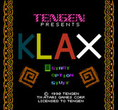 Klax for NES / Famicom - Title screen.