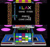 Klax for NES / Famicom - Game over, but I can continue at this same wave.