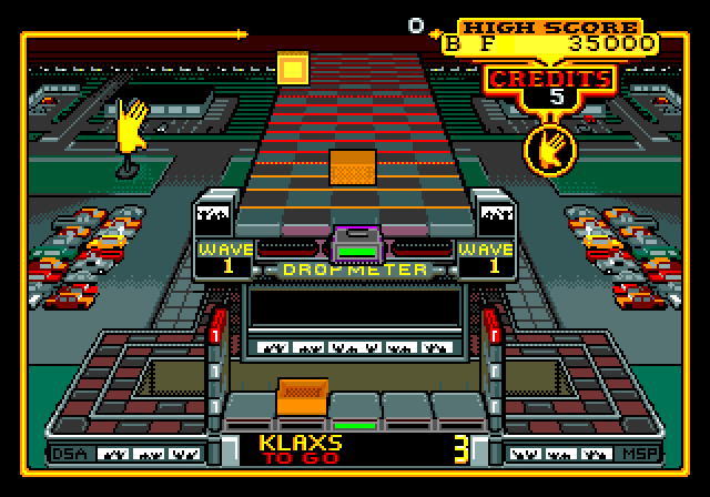 Klax Sega Genesis / Mega Drive Screenshot: Game start.