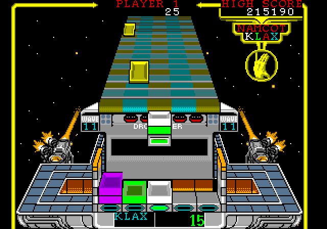 Klax Sega Genesis / Mega Drive Screenshot: Starting a game on wave 11.