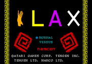 Klax for Sega Genesis / Mega Drive - Title screen; the "K" rotates between the letter and the hand logo.