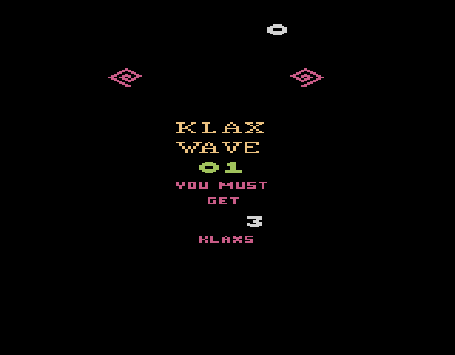Klax Atari 2600 Screenshot: Get ready for wave 1.