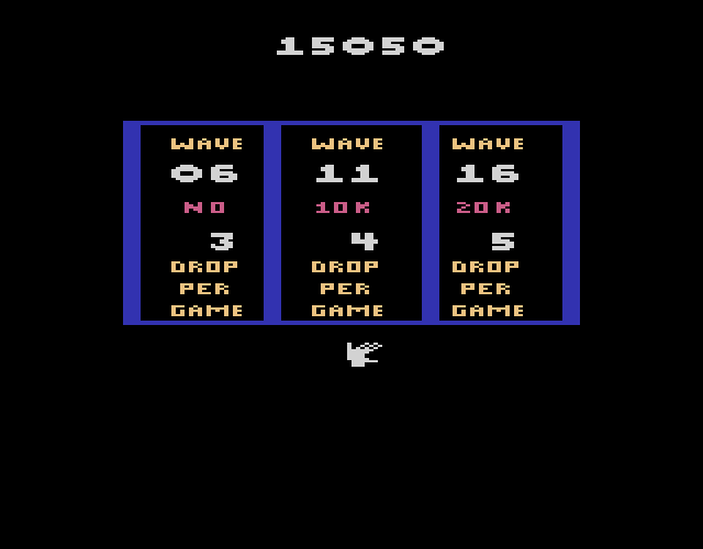 Klax Atari 2600 Screenshot: Choose the next wave...